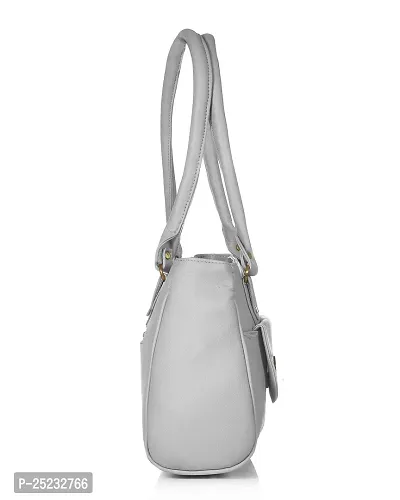 Stylish Women Jennie Faux Leather Handbag Grey Medium-thumb4
