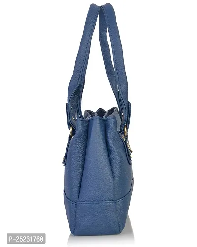 Stylish Women Elite Faux Leather Handbag Blue Large-thumb4