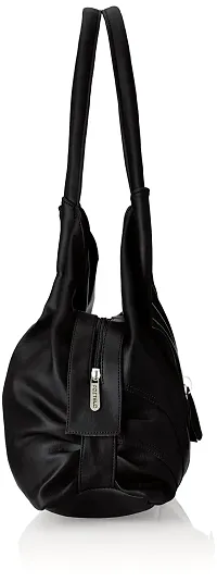 Stylish Women Style Diva Faux Leather Handbag Black Large-thumb2
