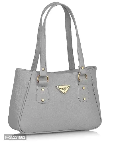 Stylish Women Titanic Faux Leather Handbag Grey Medium-thumb2