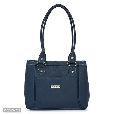 Stylish Women Martina Faux Leather Handbag Blue Medium