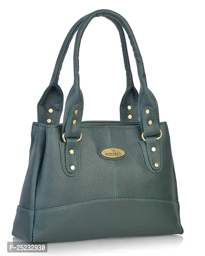Stylish Women Elite Faux Leather Handbag Green Large-thumb2