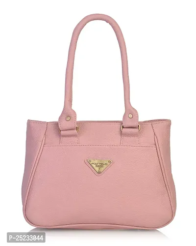Stylish Faux Leather Handbags For Women 2 Compartments 5 Pockets Light Pink