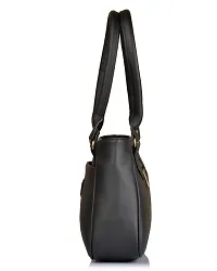 Stylish Women Spring Faux Leather Handbag Black Medium-thumb3
