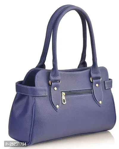 Stylish Faux Leather Handbags For Women 2 Compartments 4 Pockets Blue-thumb3
