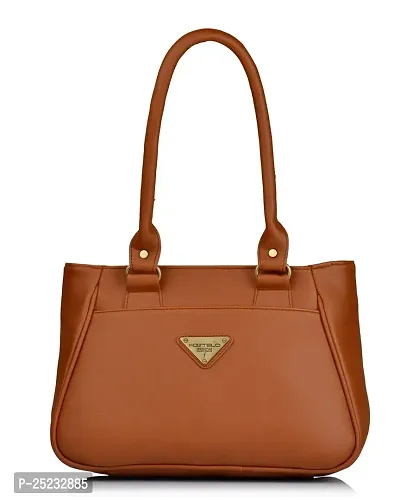 Stylish Women Spring Faux Leather Handbag Tan Medium