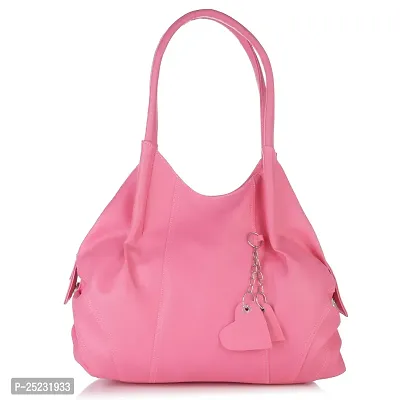 Stylish Women Style Diva Faux Leather Handbag Pink Large