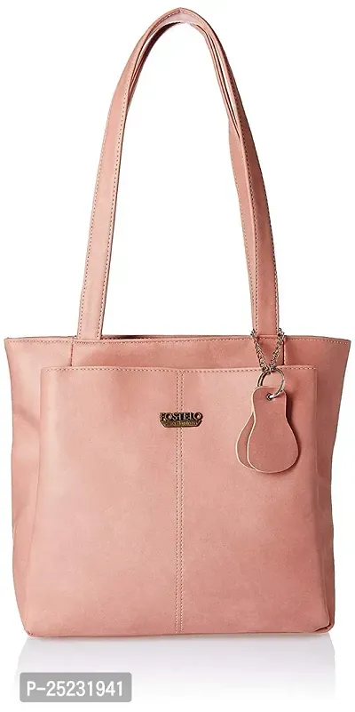 Stylish Women Florence Faux Leather Handbag Light Pink Large