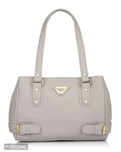 Stylish Women Nightingale Faux Leather Handbag Grey Large-thumb0