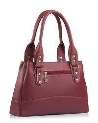 Stylish Faux Leather Handbags For Women 3 Compartments 5 Pockets Maroon-thumb2