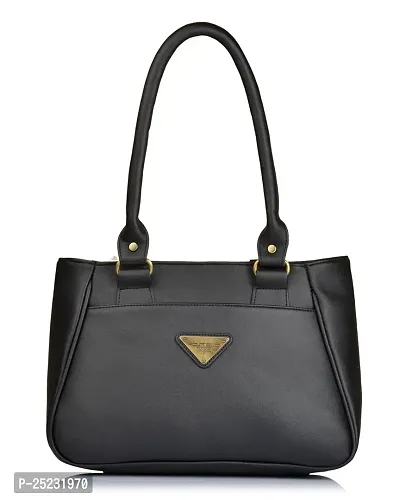 Stylish Women Spring Faux Leather Handbag Black Medium-thumb0