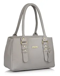 Stylish Women Westside Faux Leather Handbag Grey Large-thumb1