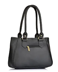 Stylish Women Spring Faux Leather Handbag Black Medium-thumb2