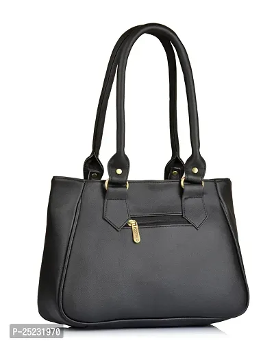 Stylish Women Spring Faux Leather Handbag Black Medium-thumb3