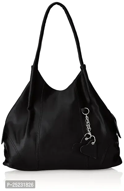 Stylish Women Style Diva Faux Leather Handbag Black Large-thumb0