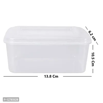 Konquer TimeS Extra Small Multipurpose Plastic Rectangular Stackable Organizer Storage Container Box (650 ML, Pack of 6)-thumb3