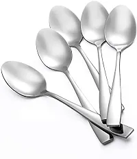 Konquer TimeS Stainless Steel Spoons Set Mirror Finish Modern Cutlery Spoons for Home, Kitchen | Table Spoon | Medium Spoon | 2 MM Thick | Set of 12 |-thumb4