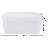 Konquer TimeS Extra Small Multipurpose Plastic Rectangular Stackable Organizer Storage Container Box (650 ML, Pack of 6)-thumb1