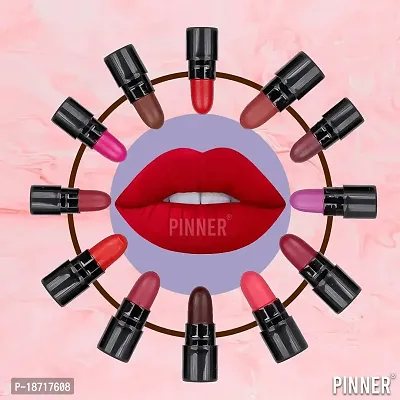 PINNER USA Look Mini Pocket Lipstick Combo (Red,Magenta, Mauve, Purple, Peach, Cherry, Nude, Maroon, Brown, Pink, Disco Orange, Chocolate, 17.5 g)-thumb4