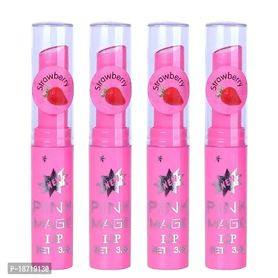 PINNER Fruit Extract Color Changing Pink Magic Lipstick Combo Pack of 4?(PINK, 14 g)