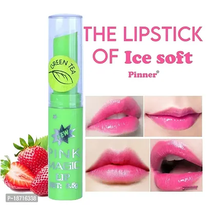 PINNER Fruit Extract Color Changing Green Pink Magic Lipstick Combo Pack of 5?(PINK, 17.5 g)-thumb3