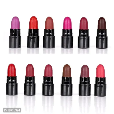 PINNER London Popular Mini Poket Lipstick Combo Set 12, Matte Finish - Multicolor-thumb3