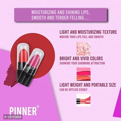 PINNER Matte Mini Waterproof and Long Stay Travel Friendly Pocket Lipstick Set (Mauve, Peach, Cherry, Magenta, Red, Nude, Maroon, Brown, Pink, Neon, Chocolate, Baby Pink, 18 g)-thumb5