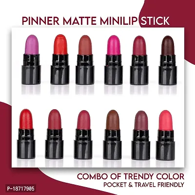 PINNER Mini Waterproof and Long Stay Travel Friendly Pocket Lipstick Set Of 12-thumb4