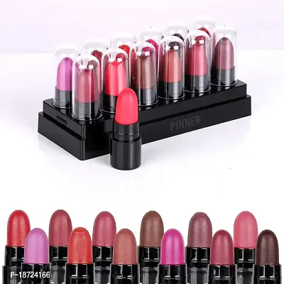 PINNER Mini Pocket Lipstick Combo (Red,Magenta, Mauve, Purple, Peach, Cherry, Nude, Maroon, Brown, Pink, Disco Orange, Chocolate,17.0 g)-thumb0