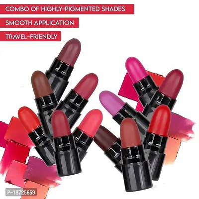 PINNER Matte Mini Waterproof and Long Stay Travel Friendly Pocket Lipstick Set (Mauve, Peach, Cherry, Magenta, Red, Nude, Maroon, Brown, Pink, Neon, Chocolate, Baby Pink, 18 g)-thumb2