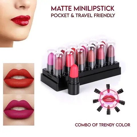 ONE_STOP_FOR_COSMETIC MINI LIOSTICK WITH 10 DIFFERENT SHADES MATT FINSH