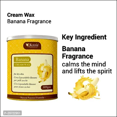 KURAIY Banana Wax for Smooth Hair Removal - 800gm Banana extracts For all skin types Removes Tan, Dead Skin For Arms, Legs and Full body (Pack of 2)-thumb2