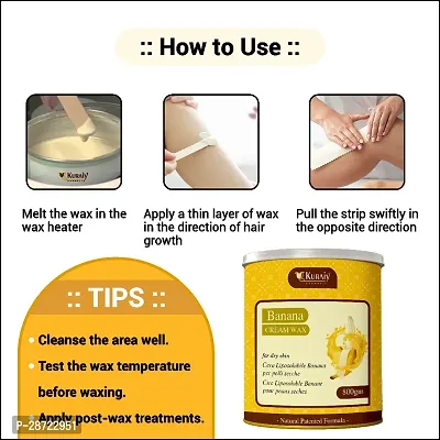 KURAIY Banana Wax for Smooth Hair Removal - 800gm Banana extracts For all skin types Removes Tan, Dead Skin For Arms, Legs and Full body (Pack of 2)-thumb3