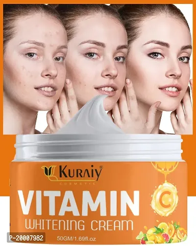 KURAIY Vitamin C Face Cream Remove Dark Spots Whitening Care Moisturizing Anti-Aging Anti Wrinkle Firming Skin Care Cosmetics