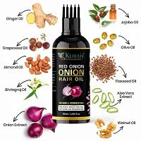 KURAIY Human Herbal Onion Hair Oil For 10X Faster Hair Growth (Pack of 1, 50ML)-thumb2