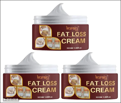 KURAIY Fat Loss cream  Drainage cream 50gm Belly Natural Drainage Ginger cream Essential Relax Massage Liquid pack of 3