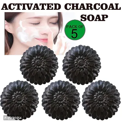 Kuraiy Activated Charcoal Deep Cleansing Bath Soap, 100g (Pack of 5)  (5x 100 g)