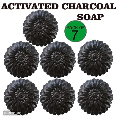 Kuraiy Activated Charcoal Deep Cleansing Bath Soap, 100g (Pack of 7)  (7x 100 g)-thumb0