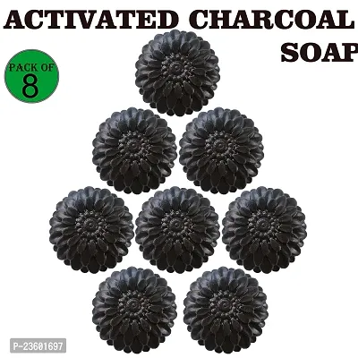 Kuraiy Activated Charcoal Deep Cleansing Bath Soap, 100g (Pack of 8)  (8 x 100 g)