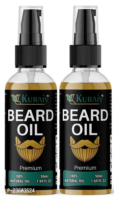 KURAIY Beard Oil 100% Natural Ingredients Growth Oil For Men Beard Grooming Treatment Shiny Smoothing Beard Care