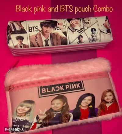 Blackpink And Bts Pencil Pouch Combo, Blackpink Accessory For School