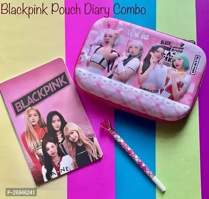 Blackpink Pencil Pouch Combo, Comes With A Pen And A Diary-thumb0