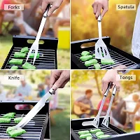 BBQ Tools Set, Stainless Steel Barbecue Accessories with Storage Bags, Complete Outdoor Barbecue Grill Utensils Set, for Outdoor Picnic, Camping, Grilling (18 Pieces)-thumb1