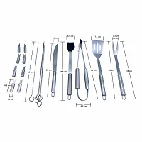 BBQ Tools Set, Stainless Steel Barbecue Accessories with Storage Bags, Complete Outdoor Barbecue Grill Utensils Set, for Outdoor Picnic, Camping, Grilling (18 Pieces)-thumb3