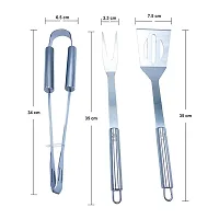 BBQ Tools Set, Stainless Steel Barbecue Accessories with Storage Bags, Complete Outdoor Barbecue Grill Utensils Set, for Outdoor Picnic, Camping, Grilling (3 Pieces)-thumb2
