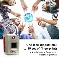iLife Fingerprint TSA Painted Padlock, Smart Biometric Lock, Metal Waterproof Portable Security Lock for Gym, Door, Backpack, Luggage Suitcase, Bike, Office, keyless; Gold-thumb3