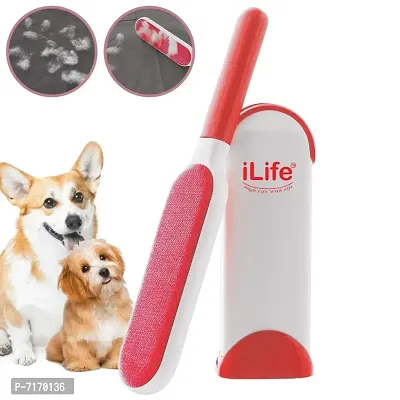 iLife furniture -Animal Cleaning  Hair Remover Brush -lint Remover for pet Hair Animal Hair Removal Tool-Double-Sided Lint Brush with Self-Cleaning Base -Great for : Furniture, Clothing (Red)-thumb0