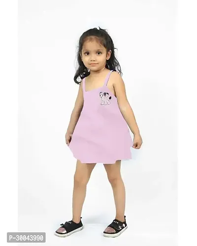 Fabulous Pink Cotton Solid Frock For Girls-thumb0