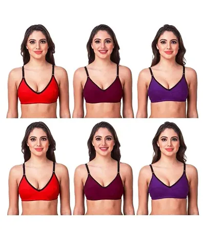 Stylish Chiffon Solid Bras For Women Pack Of