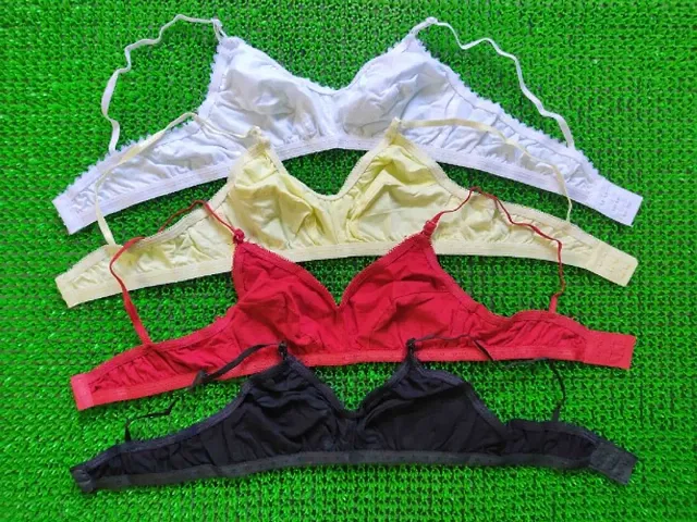 Multicolored Cotton Basic Bra Pack of 4